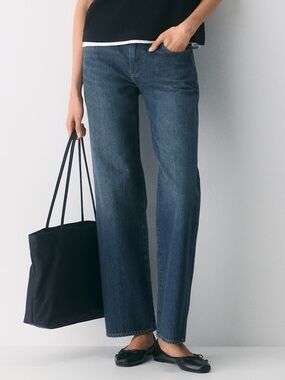 Denim Forum Farrah Low Rise Wide Leg Jean